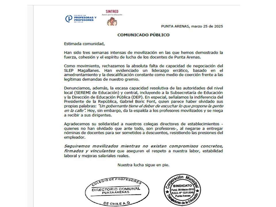 EdoCalbbucoy's tweet photo. En Magallanes..."Sin 𝗰𝗼𝗺𝗽𝗿𝗼𝗺𝗶𝘀𝗼𝘀 𝗰𝗼𝗻𝗰𝗿𝗲𝘁𝗼𝘀, 𝗳𝗶𝗿𝗺𝗮𝗱𝗼𝘀 𝘆 𝘃𝗶𝗻𝗰𝘂𝗹𝗮𝗻𝘁𝗲𝘀 𝗾𝘂𝗲 𝗮𝘀𝗲𝗴𝘂𝗿𝗲𝗻 𝗲𝗹 𝗿𝗲𝘀𝗽𝗲𝘁𝗼 𝗮 𝗻𝘂𝗲𝘀𝘁𝗿𝗮 𝗹𝗮𝗯𝗼𝗿, 𝗺𝗲𝗷𝗼𝗿𝗮𝘀 𝘀𝗮𝗹𝗮𝗿𝗶𝗮𝗹𝗲𝘀 𝗿𝗲𝗮𝗹𝗲𝘀"...n𝘂𝗲𝘀𝘁𝗿𝗮 𝗹𝘂𝗰𝗵𝗮 𝘀𝗶𝗴𝘂𝗲 en pie. https://t.co/fZvXSvFsoj