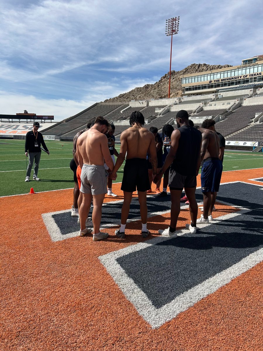 Scotty Walden (@coachswutep) on Twitter photo S/O to ALL of our guys on a great pro day! Proud of the way our guys repped <a href="/UTEPFB/">UTEP Football</a> with their effort and grit!
But this was by far the best moment of the day, seeing the group pray in the middle of the workout. Tremendous display of giving God the glory for the opportunities S/O to ALL of our guys on a great pro day! Proud of the way our guys repped <a href="/UTEPFB/">UTEP Football</a> with their effort and grit!
But this was by far the best moment of the day, seeing the group pray in the middle of the workout. Tremendous display of giving God the glory for the opportunities