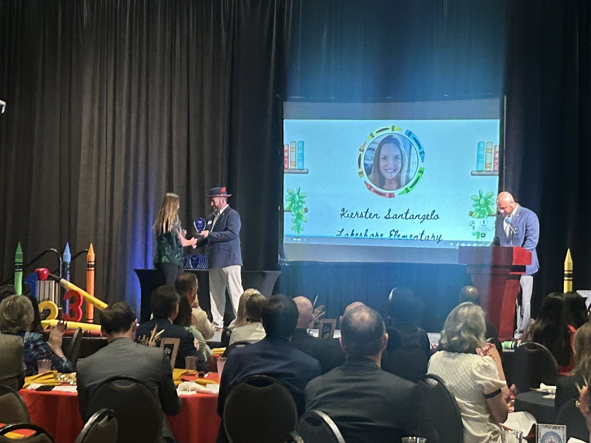 Congratulations <a href="/MsKSantangelo/">Kiersten Santangelo</a> <a href="/HumbleISD_LSE/">Lakeshore Elementary</a> teacher of the year!! Thank you <a href="/PartnershipLH/">Partnership Lake Houston</a> for the beautiful luncheon today!! <a href="/HumbleISD/">Humble ISD</a>