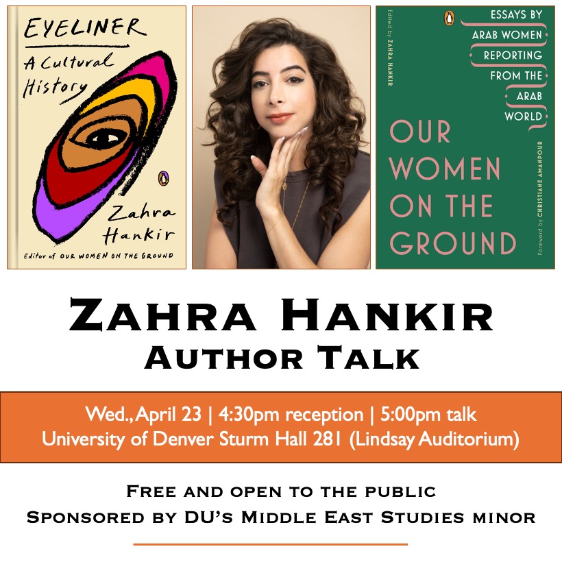 Andrea L Stanton (@andrealstanton) on Twitter photo So looking forward to having the amazing <a href="/ZahraHankir/">Zahra Hankir</a> at the <a href="/UofDenver/">University of Denver</a> on April 23. If you're in #Denver and interested in #journalism, #eyeliner, the #MiddleEast, #Lebanon, #Palestine, or any combination of those topics, please join us! RSVP to: eventbrite.com/e/author-talk-… So looking forward to having the amazing <a href="/ZahraHankir/">Zahra Hankir</a> at the <a href="/UofDenver/">University of Denver</a> on April 23. If you're in #Denver and interested in #journalism, #eyeliner, the #MiddleEast, #Lebanon, #Palestine, or any combination of those topics, please join us! RSVP to: eventbrite.com/e/author-talk-…