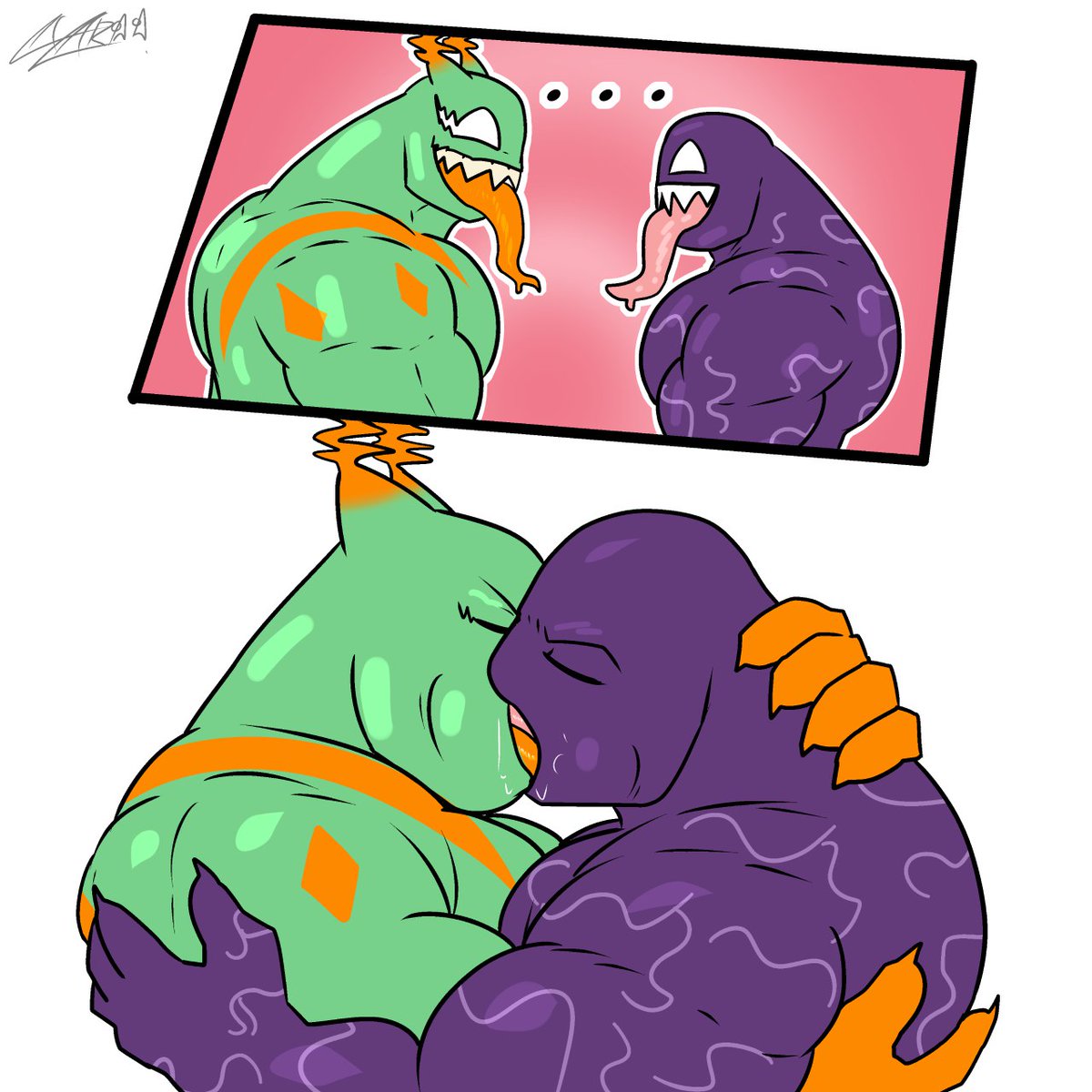 Linda pelea de lenguas  

Aunque no parecen que pelean jaja