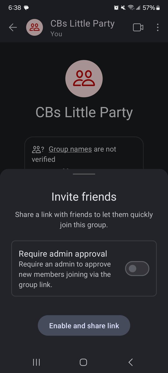 cbaconus's tweet image. Set up "CBs Little Party" on Signal.  I don't know Jeffrey Goldberg either. Couldn't add him. The app lets you set admin approval to join. You can set the disappearing message function.