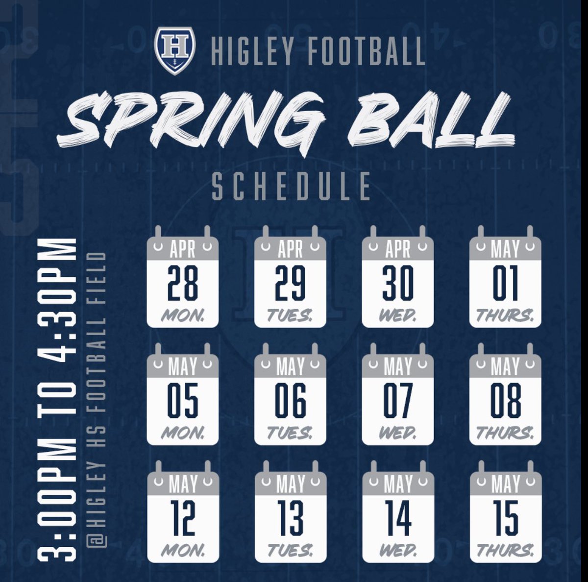 Spring Ball Practice Schedule!!
All are invited!!