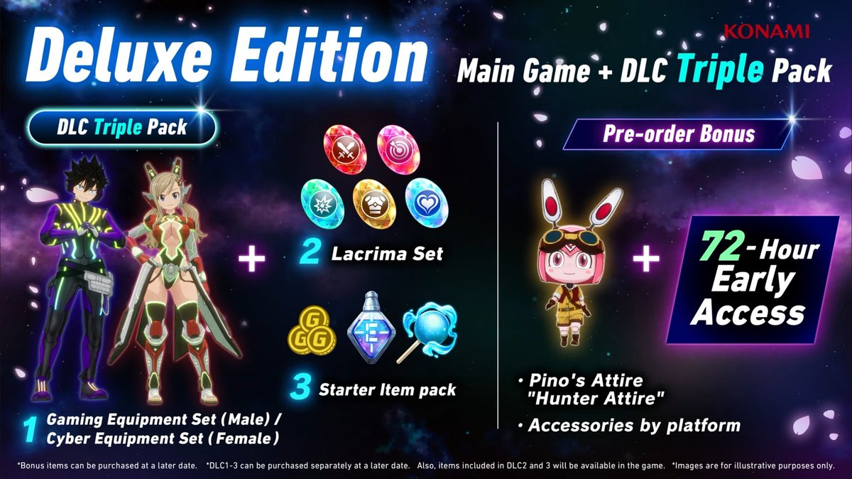 Edens Zero RPG pre-order bonus

Deluxe edition has a 72 hour early access!