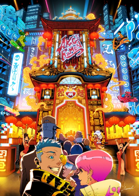 男気ラーメン「アカギ」さんのイラスト制作をさせていただきました!#illustration  