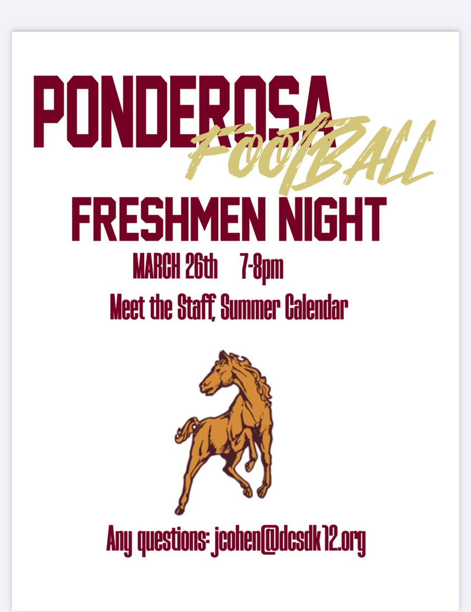 Jaron Cohen (@jaroncohen1) on Twitter photo Fired up to meet all the new mustangs tomorrow night. Entering year 12 at <a href="/_pondofootball/">Ponderosa Football 🐴</a> and still proud to be a part of it. Fired up to meet all the new mustangs tomorrow night. Entering year 12 at <a href="/_pondofootball/">Ponderosa Football 🐴</a> and still proud to be a part of it.