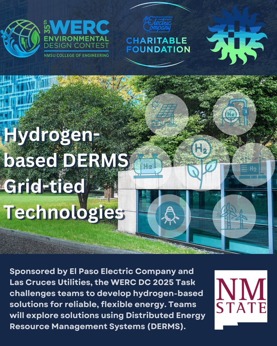 Exciting challenges ahead at the 35th WERC Environmental Design Contest! 🌎⚡ 

A huge thank you to El Paso Electric Company and Las Cruces Utilities for sponsoring this important task and supporting innovation in sustainable energy! 🙌🔋