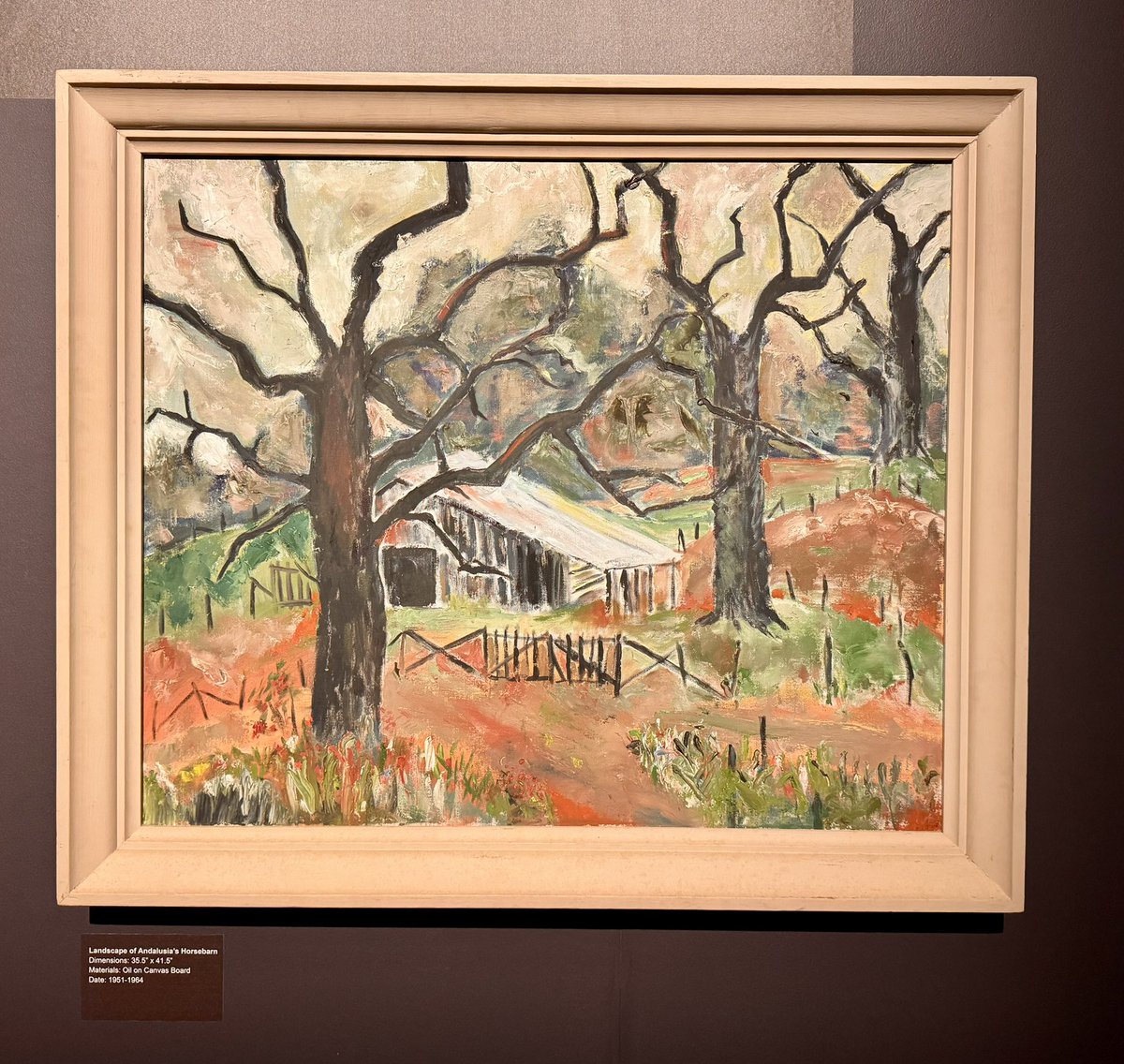 It’s #Flannery O’Connor’s birthday. I got the gift to lay eyes on her long unseen paintings as Georgia College &amp; State University opened a long needed show of her art. Great catalog as well-