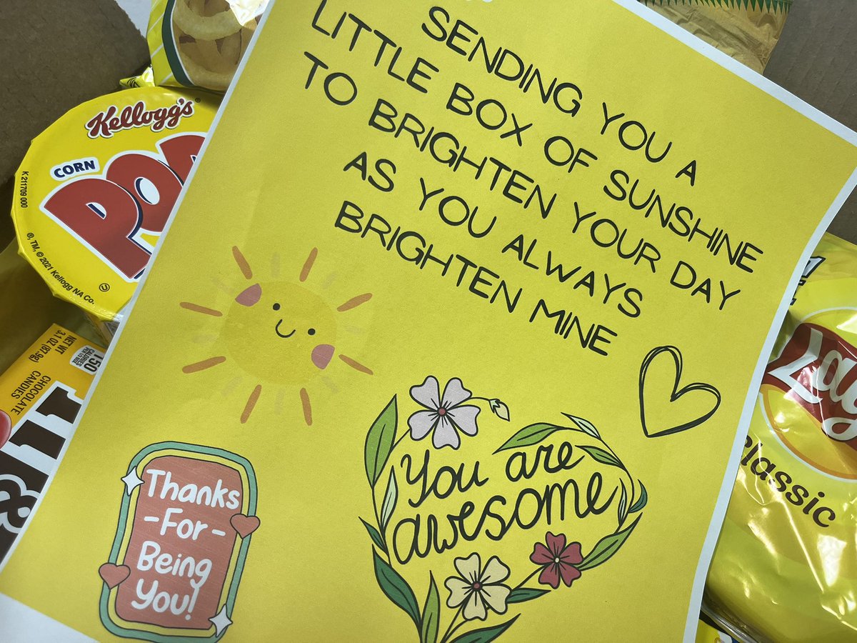 “Box of Sunshine” from a coworker to congratulate the close of my #TELPAS testing! Such a thoughtful gesture. 💛