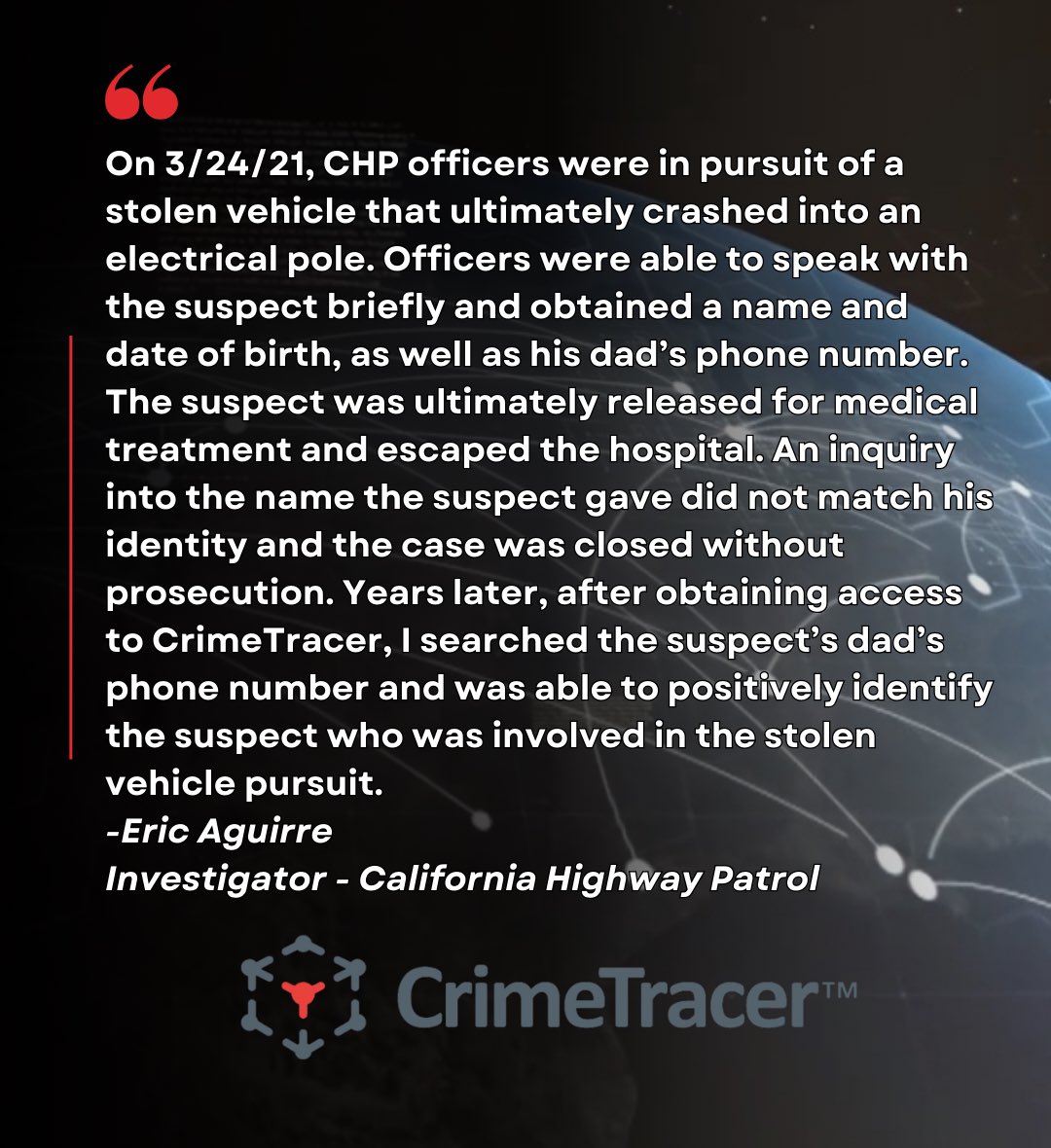 Crime_Tracer's tweet image. With CrimeTracer, you can access over 1 billion records from RMS, CAD, LPRs, ShotSpotter, JMS, Court, Warrant Records, and more – from your agency and nearby jurisdictions. soundthinking.com/law-enforcemen…
