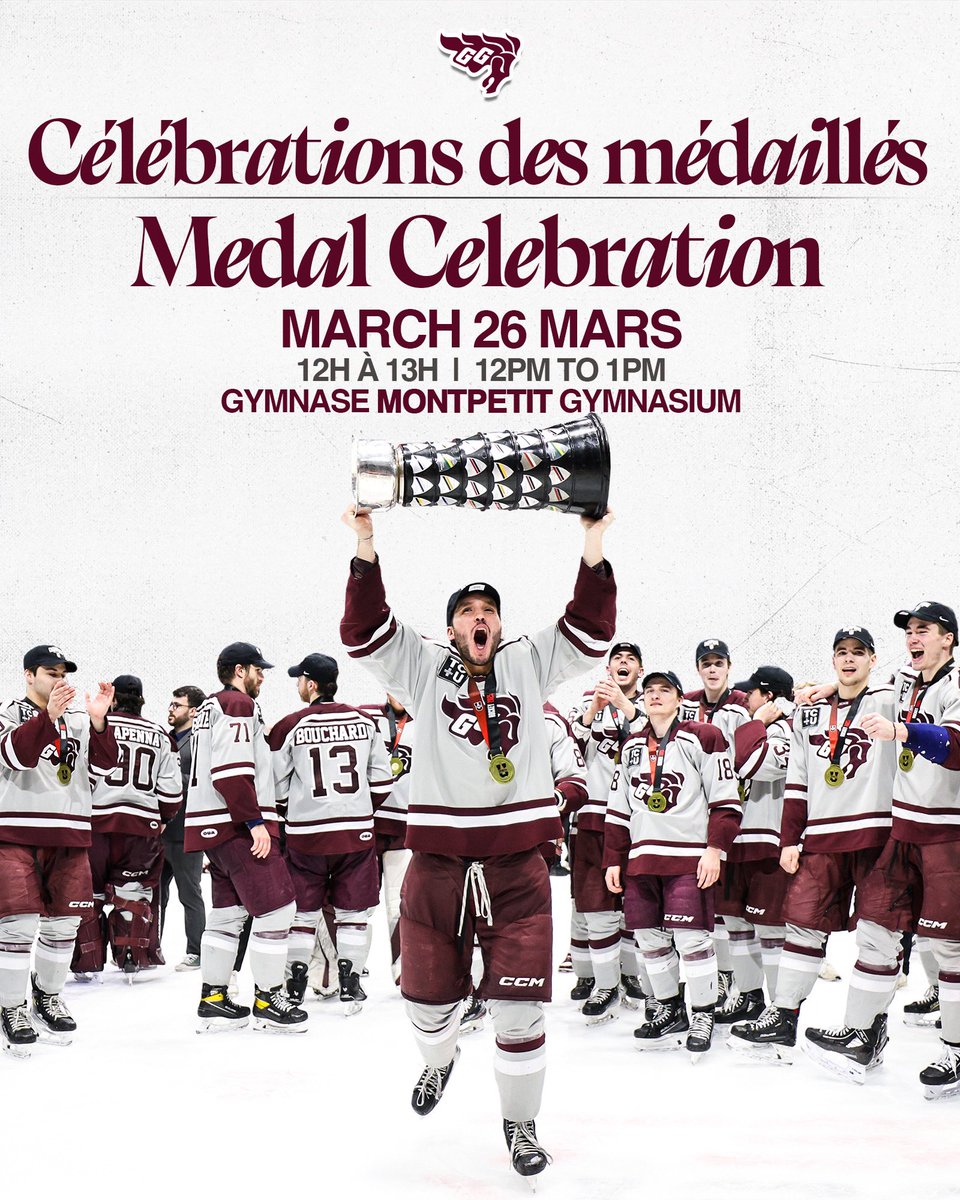 Célébrations des médaillés | DEMAIN à midi au gymnase Montpetit!! 🚨 C’est ouvert au public et c’est GRATUIT

Soutenez vos Gee-Gees! Come Support your Gee-Gees!

Medal Ceremony is happening tomorrow at 12PM in the Montpetit gym! 🚨 It's open to the public and is FREE