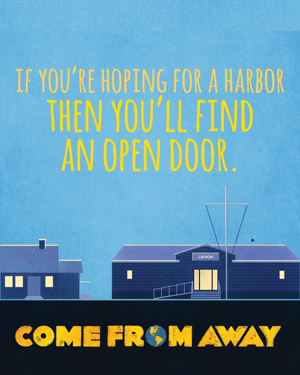 “Come on in, the door’s open!” 💙💛
Find your heart at #ComeFromAway: ComeFromAway.com for tickets. 📍