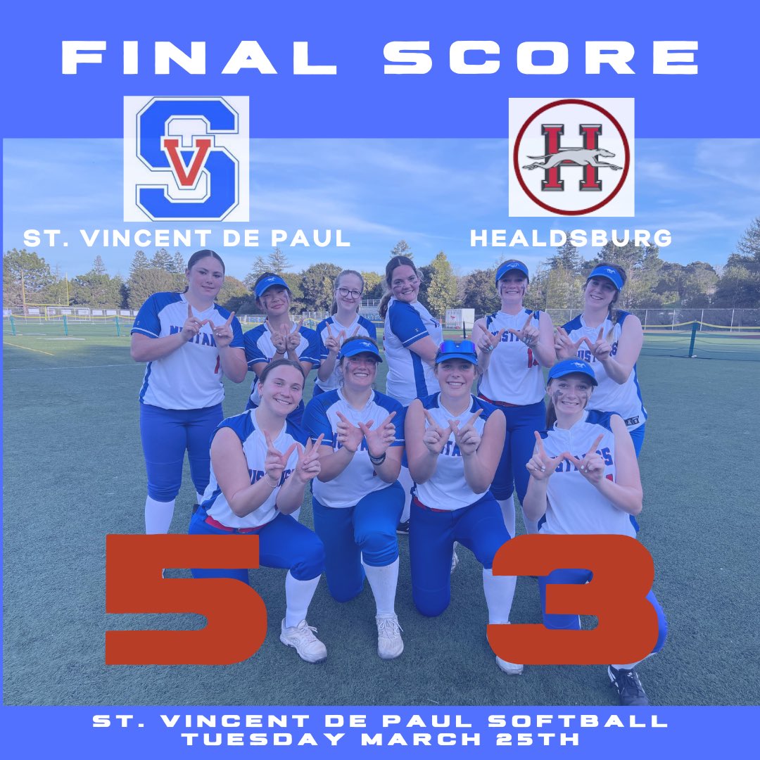 Mustangs win first league game of the season!
.
.
Makayla Bignardi pitched 7 innings, striking out 14 batters. At the plate Gracie Murphy went 3x4 with a 2B and 2RBIs and scored 3 runs. Bignardi went  went 2x2 with a 2B snd 2RBIs. Maddy Rynning went 2x4 with a 2B and scored 1R.