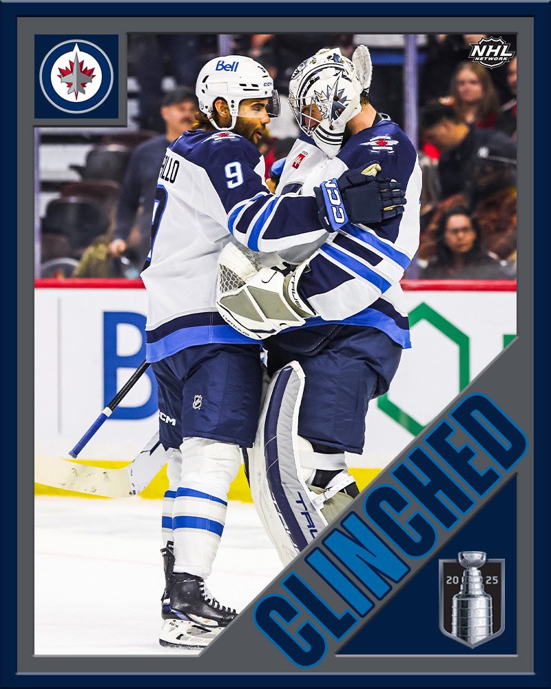 The <a href="/NHLJets/">Winnipeg Jets</a> have CL𝐈𝐍CHED! 

Winnipeg is soaring into the #StanleyCup Playoffs! #GoJetsGo