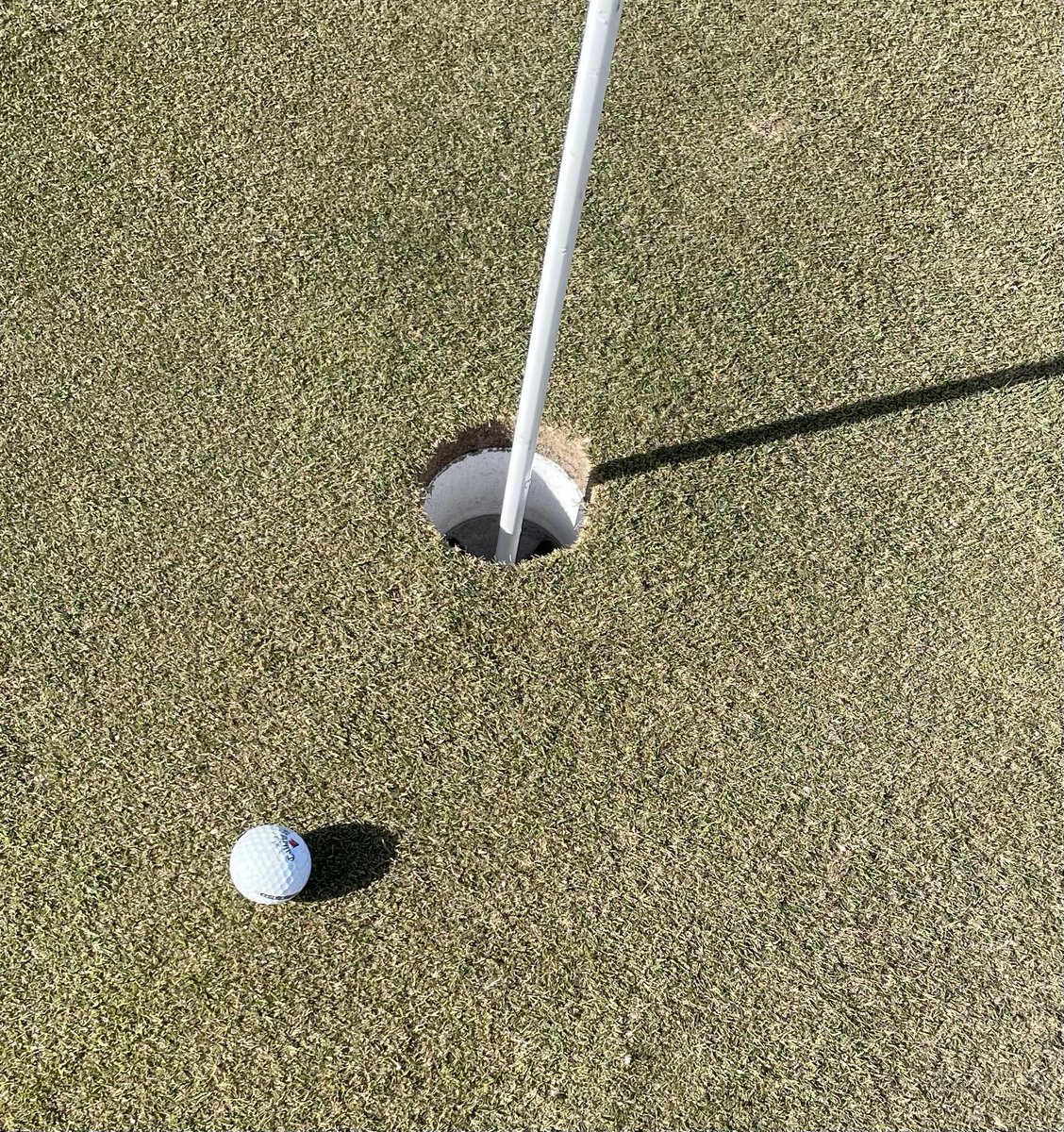 This close….I came this close to a hole in one….106 yd par 3 with a PW….so close…maybe next time.