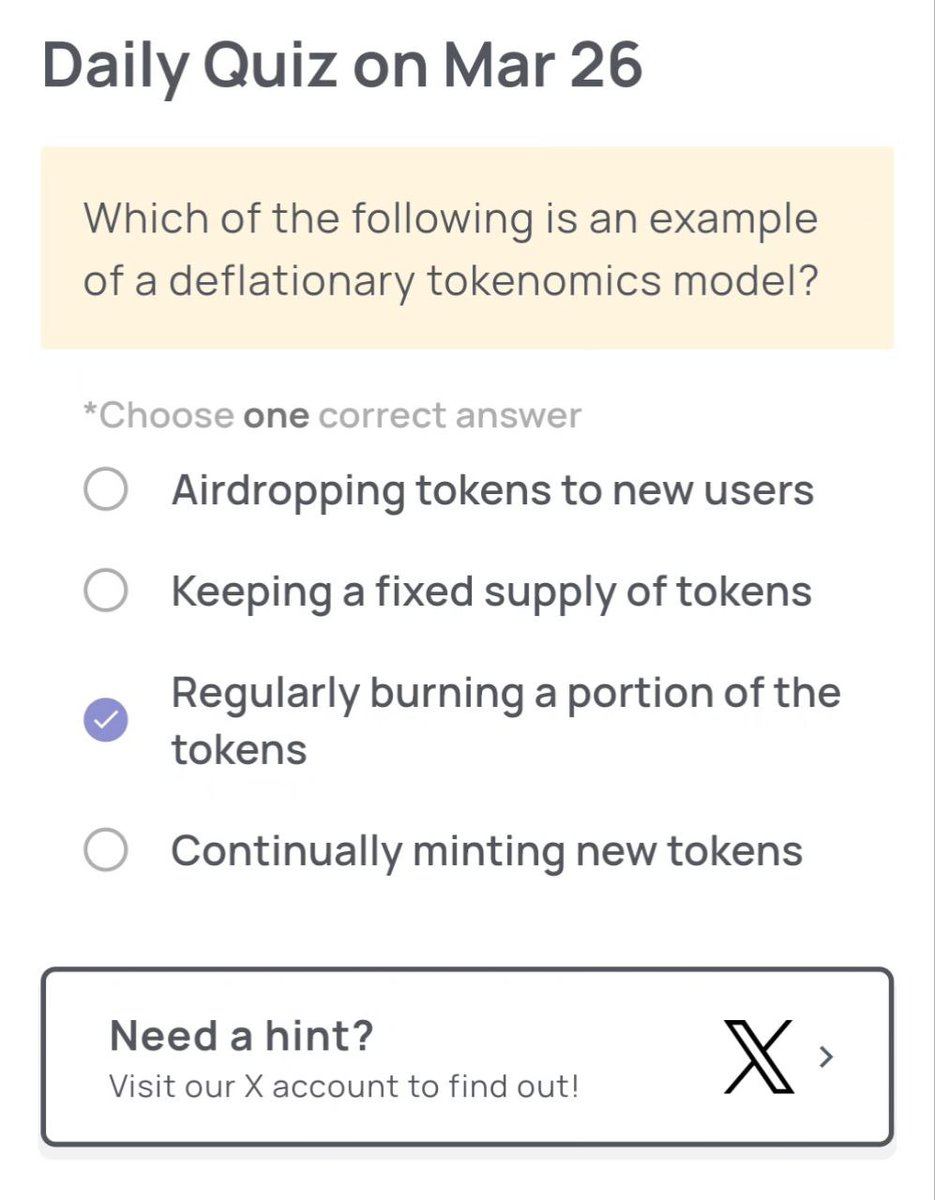 🔥 Xenea Wallet quiz answer !
🗓️ 26.03.2025

🎯 Answer  ( C )
✅ Daily Check in 
👉 Daily Quiz 

$BOI
<a href="/Boithebear/">Boi</a>