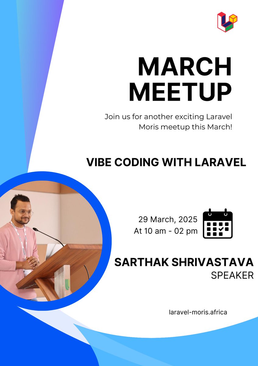laravelphpmoris's tweet image. 🌍 Remote Speaker Announcement!

🎙️ Sarthak Shrivastava (Bitfumes) is joining #LaravelMoris remotely on March 29!

🧠 Talk: Vibe Coding with Laravel 💻🎶
🔗 RSVP: meetup.com/laravel-moris/…

#Laravel #Bitfumes #PHP #MauritiusTech #RemoteTalk