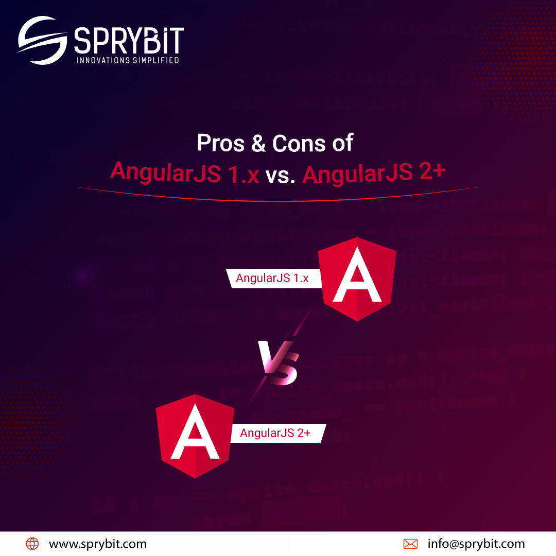 SpryBit's tweet image. AngularJS 1 vs. Angular 2+: Which is better? Discover the key differences, pros &amp;amp; cons, and why upgrading might be the right move for your project. Read our latest blog.

To learn more. - shorturl.at/X1vDo

#AngularJSDevelopment #BlogPost #LearnMore #LatestBlog  #SpryBit