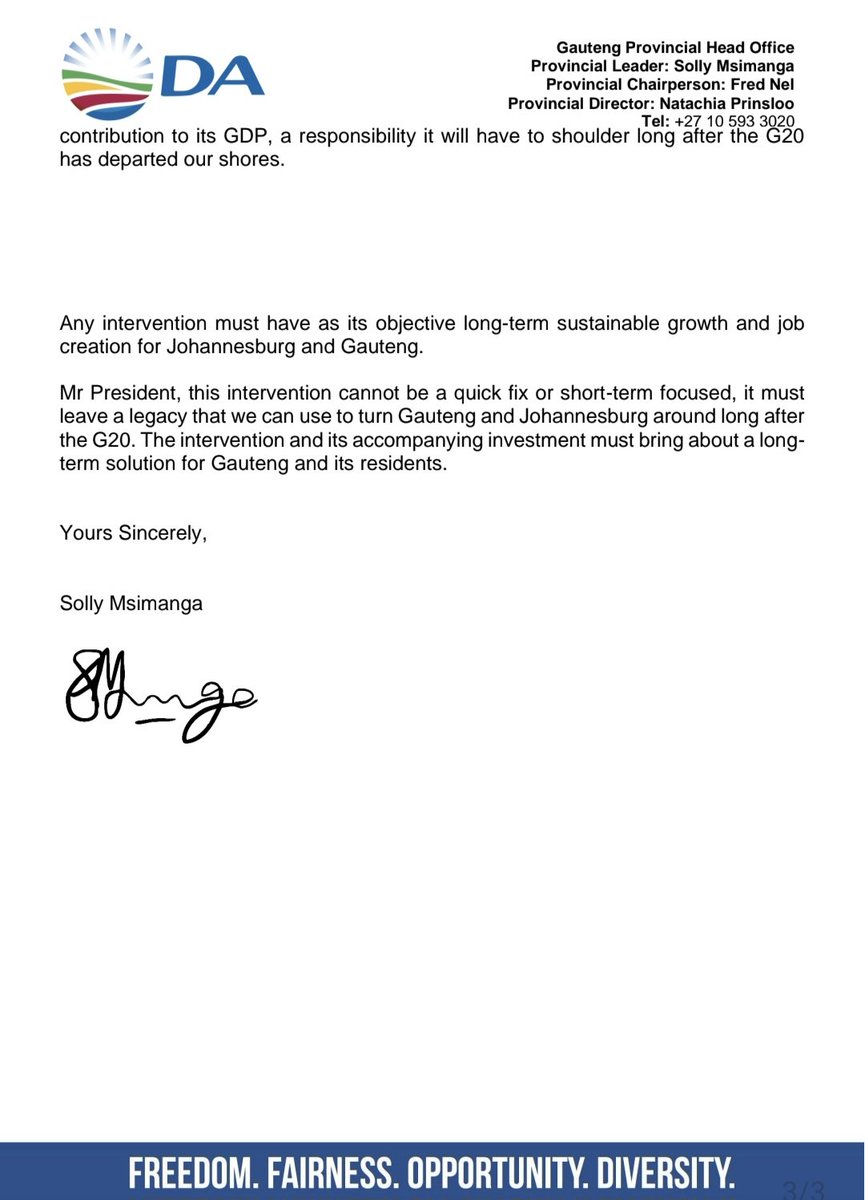 🇿🇦🚨 The City of Johannesburg has been in a dire state for many years. Over the past 30 years, we have seen the City’s infrastructure deteriorate daily, and the ANC government turned a blind eye to this. Sadly, it had to take hosting the G20 Summit for the Presidency to realise