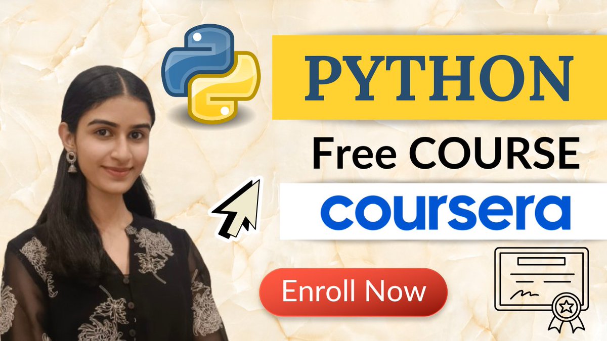 SomyaShekh35356's tweet image. Python Free Certification Course -
youtu.be/QUqlDMGwpSo?si…

Subscribe my YouTube Channel -
youtube.com/@somyashekhawa…

Follow me on LinkedIn -
linkedin.com/in/somya-shekh…

#Python #certification #Coursework #pythonlearning #YouTube #Coding