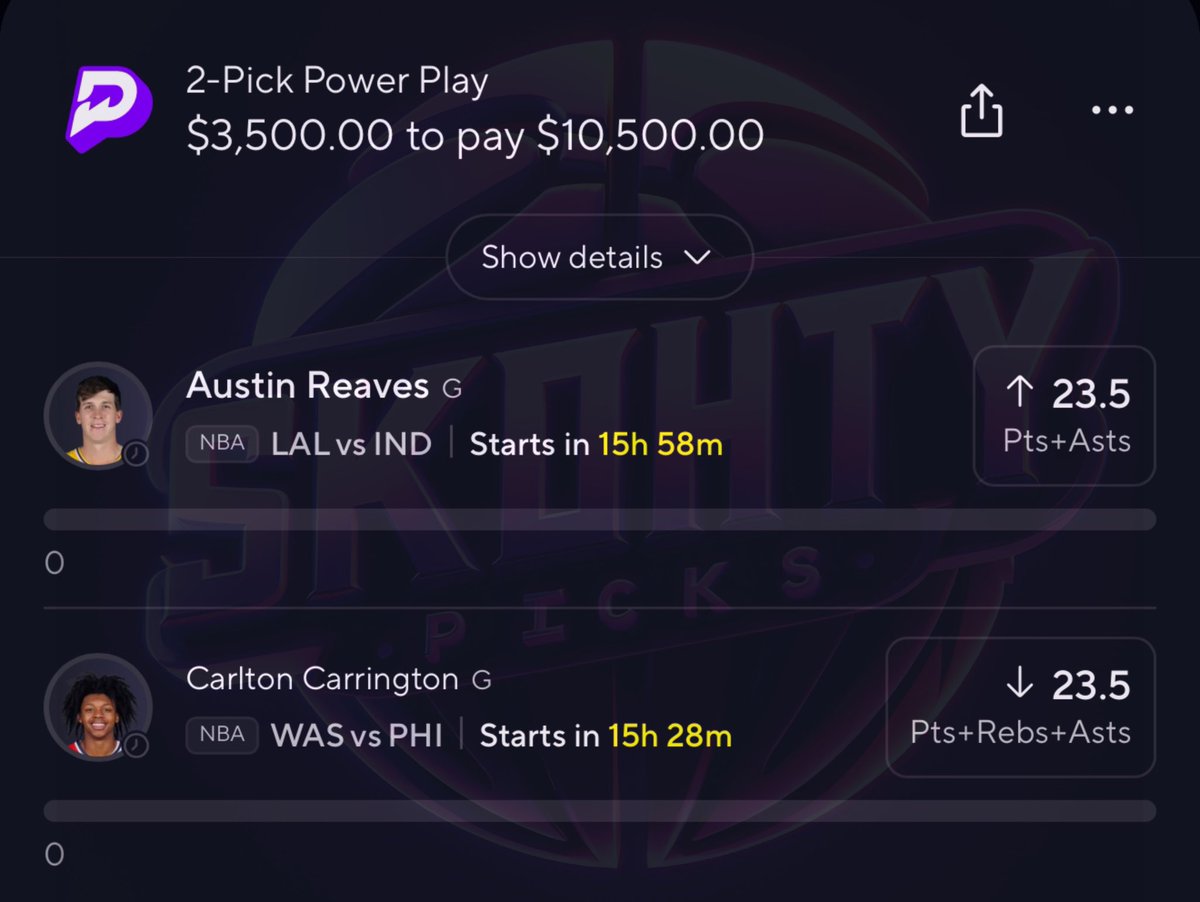SkohtyDFS's tweet photo. 😴💰NBA🏀 LATE NIGHT LOCK🔒💰if this parlay cashes I will cashapp one person that likes this tweet $777. Must like to enter good luck 🚀  

#NBA 🏀  #PrizePicks ⬇️⬇️ https://t.co/LGdPzH6Nnr