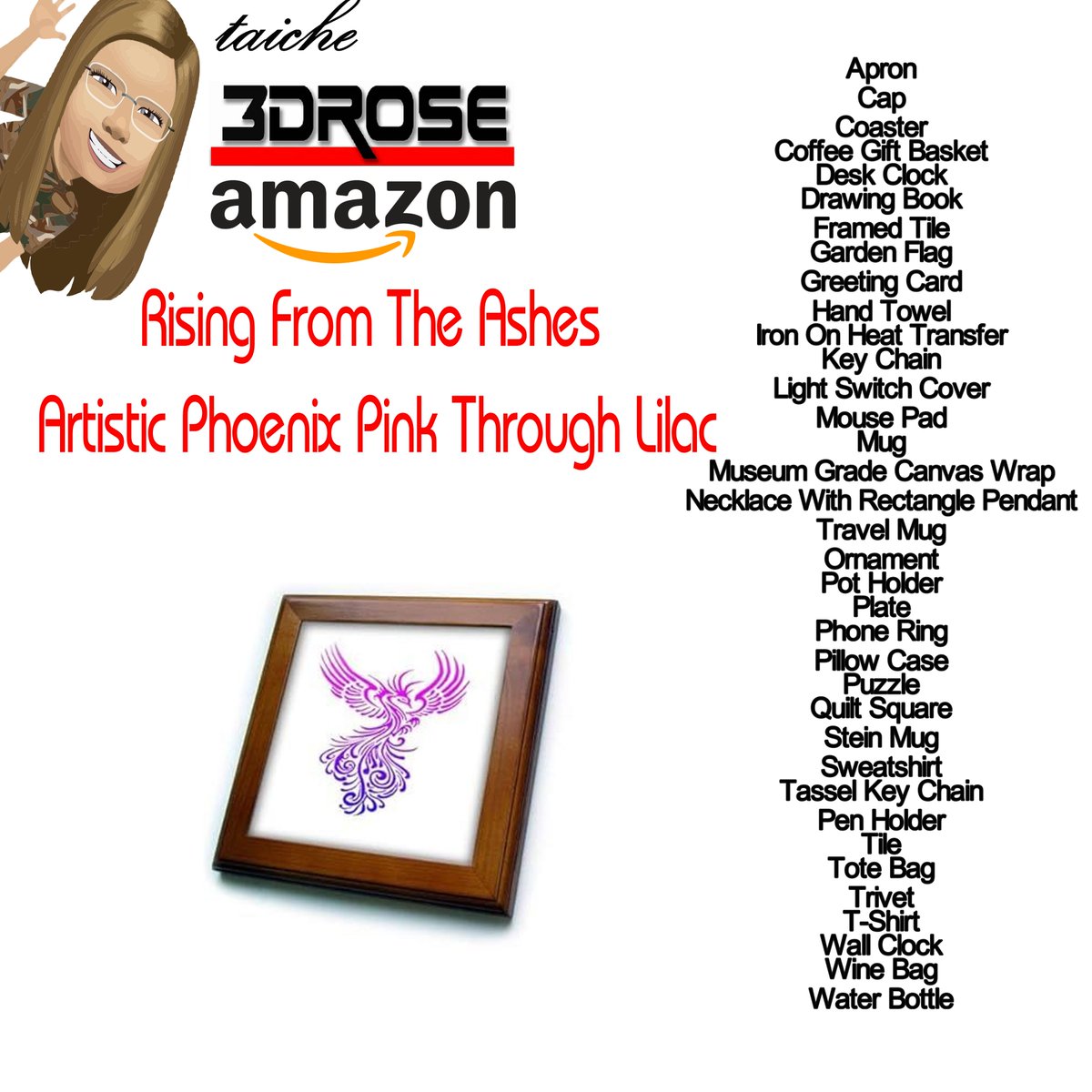 TaicheTees's tweet photo. Rising From The Ashes Artistic Phoenix Pink Through Lilac #3dRose #taiche #phoenixbird #phoenix #phoenixart #phoenixtattoo #art #firebird #tattoo #fawkes #artist #fantasticbeasts #fantasyanimals #fantasycreatures #giftideas https://t.co/GTUqMkh8Ci https://t.co/59lUT7LJVl