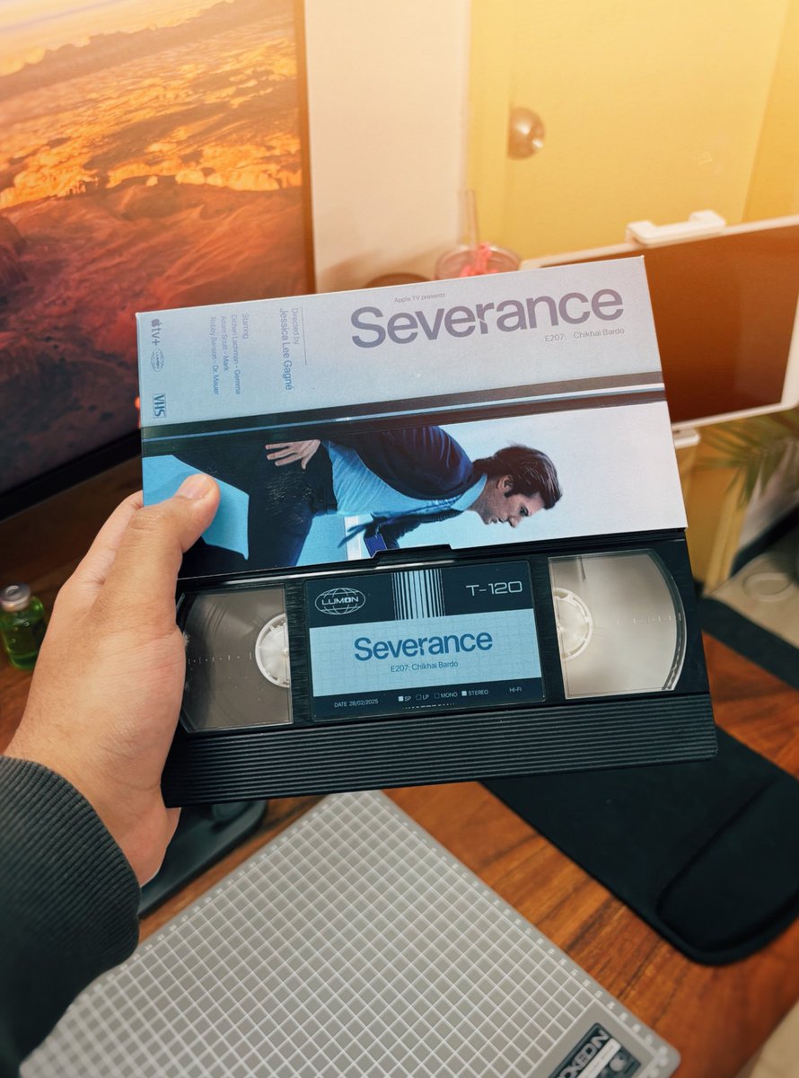 rishxbhh's tweet image. so what if #severance episodes were on VHS tapes? Made one for my favorite episode ‘Chikhai Bardo’ directed by Jessica Lee Gagné. Thanks for this amazing series @BenStiller 🙏