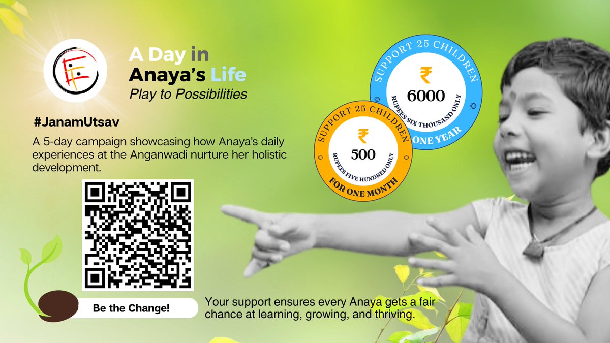 EduWeaveF1's tweet photo. A Day in Anaya’s Life – Play to Possibilities

Join us for a 5-day journey into Anaya’s world, where play is not just fun—it’s the foundation of learning! 
Be a part of the change. Support now!
Follow the campaign &amp; contribute: https://t.co/bFkCm2AWnS

#EarlyEducation https://t.co/4N3b4DIfom