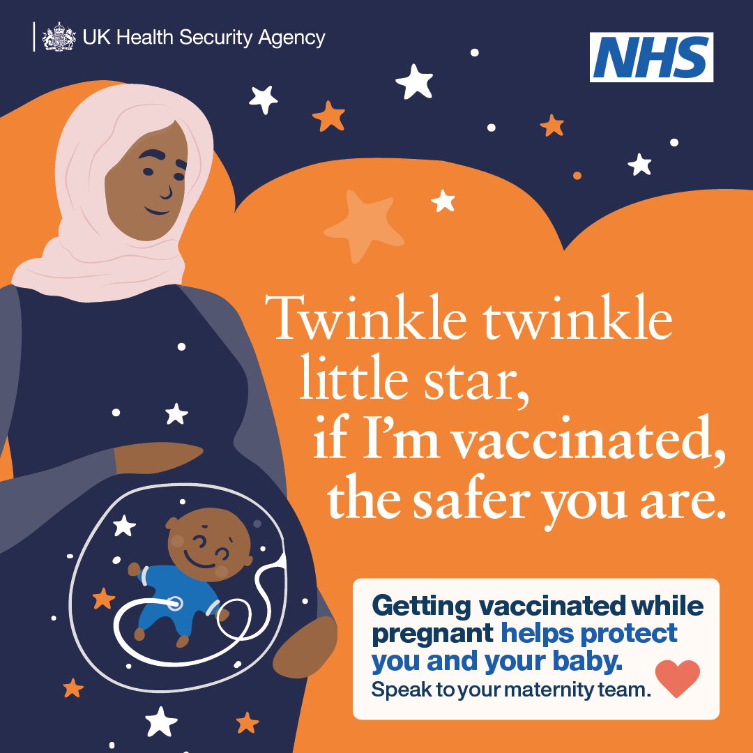 Getting vaccinated when you’re pregnant helps protect you and your baby from illnesses, including #WhoopingCough &amp; #RSV. Visit the NHS website to learn more. 💖
✨🔗nhs.uk/pregnancy/keep…