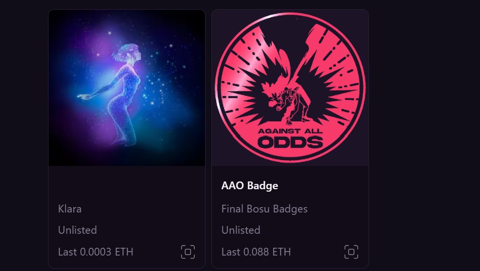 Aykut (@aykutzf) on Twitter photo 2 of the 4 projects on my watchlist have been launched and Kindred has performed well and Im curious about Bosu's performance after Mint.
<a href="/Kindred_AI/">Kindred Labs</a> - Free to 0.27ETH
<a href="/finalbosuX/">Finalbosu</a> - 0.088ETH to ? ( Still Minting )
Next-
<a href="/quillsadventure/">Quills</a> - $85 to ??
<a href="/steadyteddys/">steady teddys 🧸⛓️</a> - $88 to ?? 2 of the 4 projects on my watchlist have been launched and Kindred has performed well and Im curious about Bosu's performance after Mint.
<a href="/Kindred_AI/">Kindred Labs</a> - Free to 0.27ETH
<a href="/finalbosuX/">Finalbosu</a> - 0.088ETH to ? ( Still Minting )
Next-
<a href="/quillsadventure/">Quills</a> - $85 to ??
<a href="/steadyteddys/">steady teddys 🧸⛓️</a> - $88 to ??
