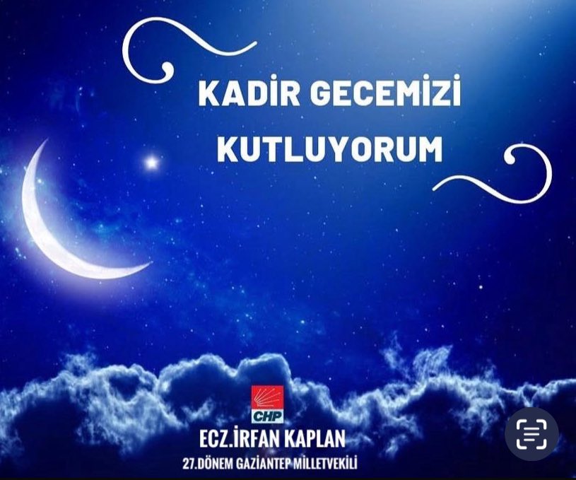 Ülkemize ve tüm dünyaya barış, kardeşlik, huzur ve sağlık getirmesi temennisiyle Kadir Gecemizi kutluyorum.