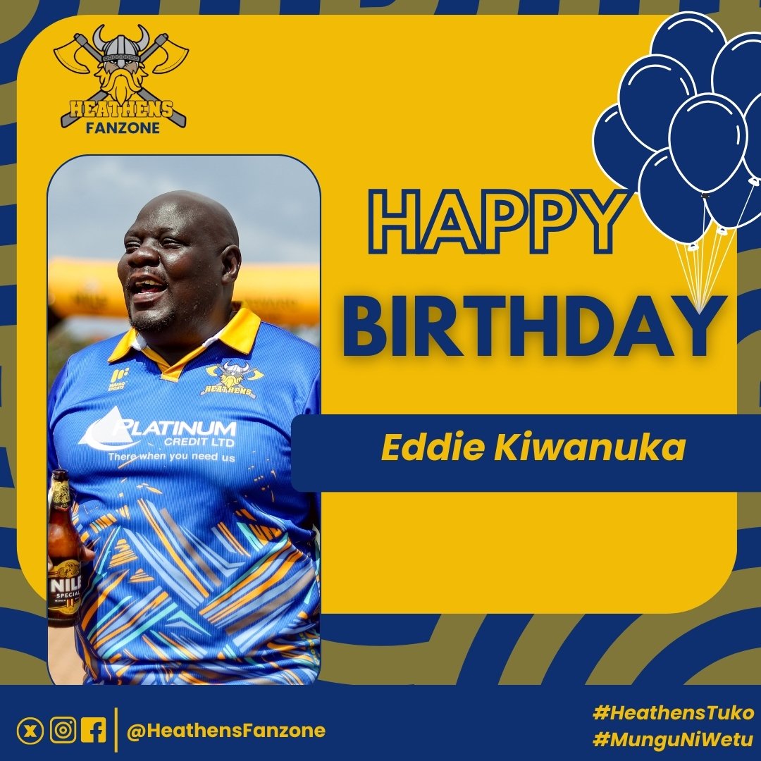Heathens RFC Fanzone (@heathensfanzone) on Twitter photo Join us in wishing our ultimate chief cheerleader <a href="/EdwardKiwanuka6/">Edward Kiwanuka</a>, a HAPPY BIRTHDAY! 🎂 🍻
Your unwavering passion, energy & loyalty keep the #HeathensTuko spirit alive. We wish you more joy, victories & unforgettable rugby moments with the #HeathensFanzone 💛💙 Join us in wishing our ultimate chief cheerleader <a href="/EdwardKiwanuka6/">Edward Kiwanuka</a>, a HAPPY BIRTHDAY! 🎂 🍻
Your unwavering passion, energy & loyalty keep the #HeathensTuko spirit alive. We wish you more joy, victories & unforgettable rugby moments with the #HeathensFanzone 💛💙
