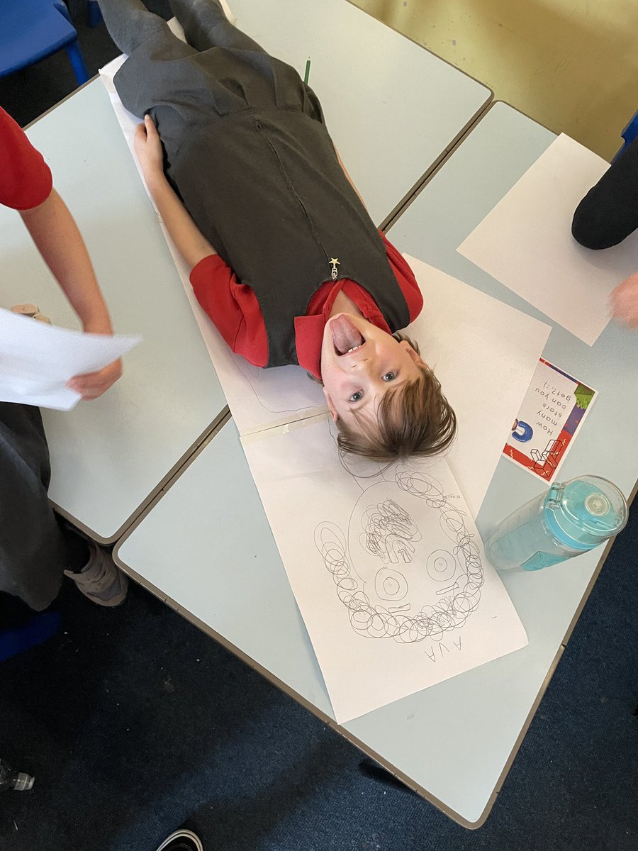 Y3 measuring metres using a trundle wheel and using those cross- curricular skills to draw ‘Cheddar Man’ from the Stone Age times to scale!