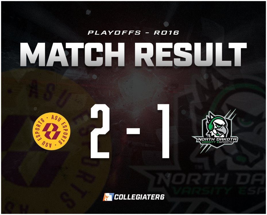 CollegiateR6 (@collegiater6) on Twitter photo 🚨SERIES RECAP🚨
In a close series, <a href="/ArizonaStateR6/">Arizona State R6</a> secures the victory, knocking <a href="/UofNDesports/">University of North Dakota Esports</a> out of playoffs!
Map 1: 7-2 (Kafe)
Map 2: 7-5 (Chalet)
Map 3: 7-5 (Bank) 🚨SERIES RECAP🚨
In a close series, <a href="/ArizonaStateR6/">Arizona State R6</a> secures the victory, knocking <a href="/UofNDesports/">University of North Dakota Esports</a> out of playoffs!
Map 1: 7-2 (Kafe)
Map 2: 7-5 (Chalet)
Map 3: 7-5 (Bank)