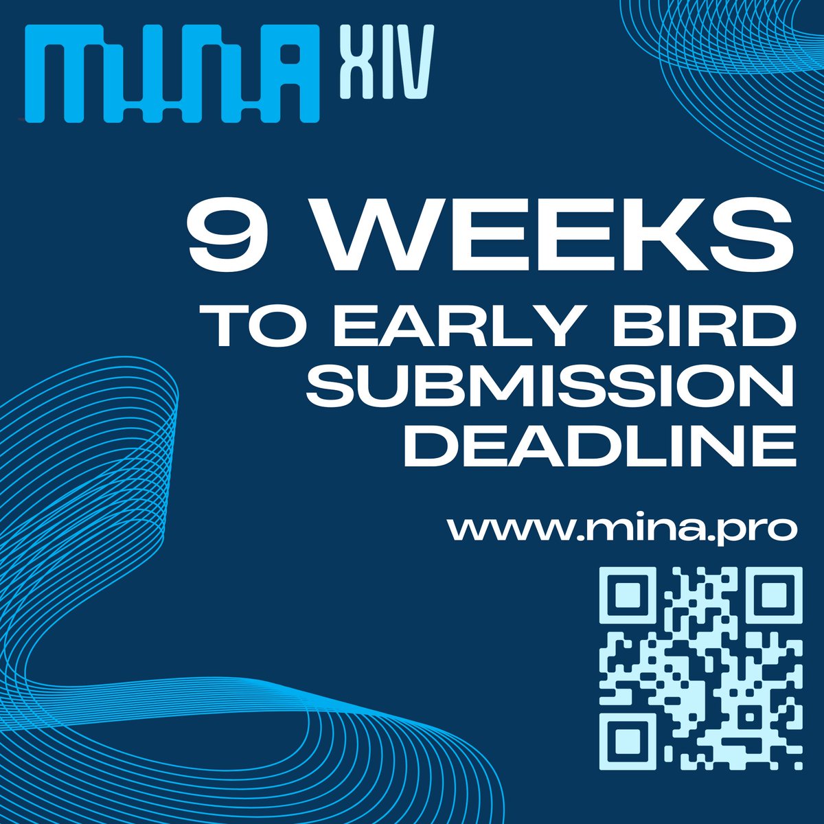 We are 9 weeks away from early bird submission deadline for the 14th MINA Smartphone Film Festival

Submission: filmfreeway.com/mina 

Submit by 31st May for MINA’s best rates  Infos about categories mina.pro | #MINA2025 screening at ACMI, Melb, Aus 24-10-25