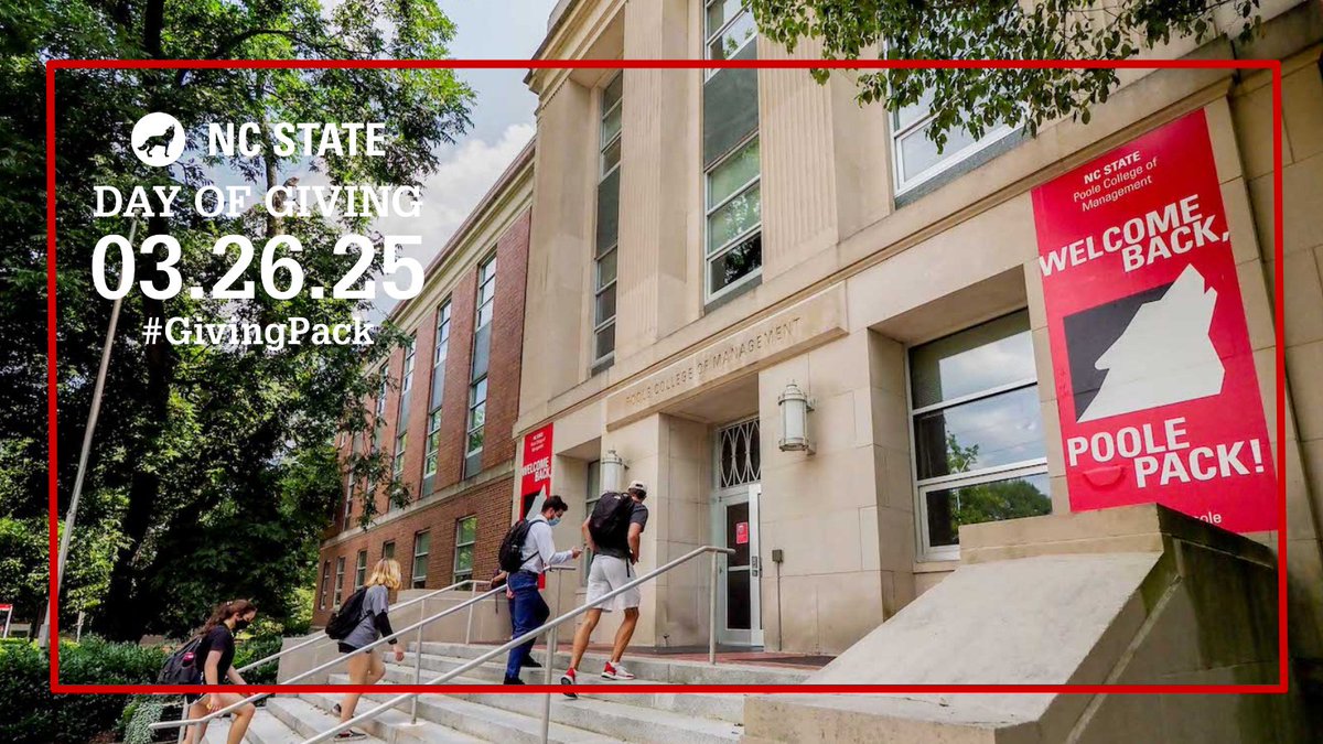 It’s HERE! 🚨 @ncstate Day of Giving starts NOW! 🐺🐾🎈🎉

We’re kicking off an exciting 24 hours to support our #PoolePack community and make a lasting impact.✨

Give here. 🎁 ➡️ ow.ly/UYfe50VmwSs