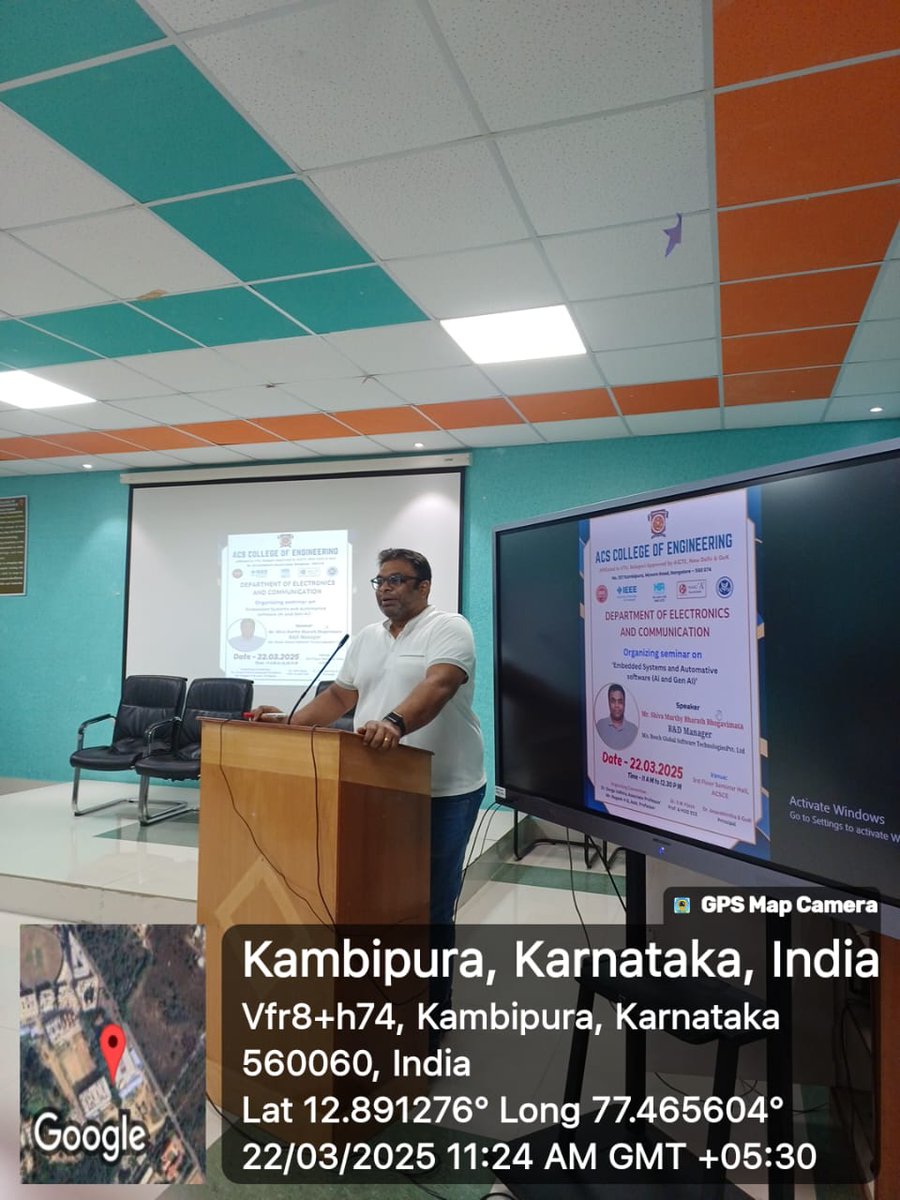 acscebangalore's tweet image. 🚀 Seminar Recap: AI &amp;amp; Gen AI in Automotive Software! 🔥

#ACSCE #ECE hosted a seminar on Embedded Systems &amp;amp; Automotive Software with Mr. Shivamurthy Bharath Bhogavimata, R&amp;amp;D Manager at Bosch, sharing insights on AI &amp;amp; Gen AI trends. 

#TechSeminar #AI #GenAI #Bosch #FutureReady