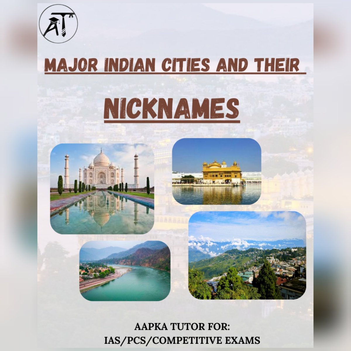 TutorAapka's tweet photo. Major indian cities and their nicknames 
.
.
.
.
.
Follow 👉 @aapkatutor.official 
.
.
.
.
#Upsc #UpscExam #upscaspirants #upscnotes #iasexam #iasaspirants #iasmotivation #ias #iasgoal #pcs #pcsexam #pcsaspirants #pcsmotivation #pcsnotes #govtexamaspirants https://t.co/yTHMbC9F3d
