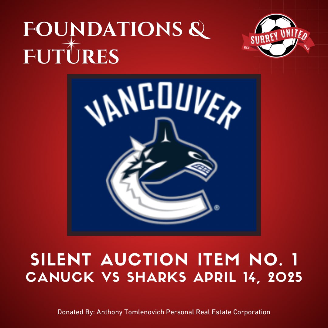 Foundations &amp; Futures Silent Auction: For the Canucks Fan
<a href="/abbycanucks/">Abbotsford Canucks</a> <a href="/cactusclubcafe/">Cactus Club Cafe</a> <a href="/WoodtoneTeam/">Woodtone</a> #surreyunitedsc 

cbo.io/bidapp/index.p…