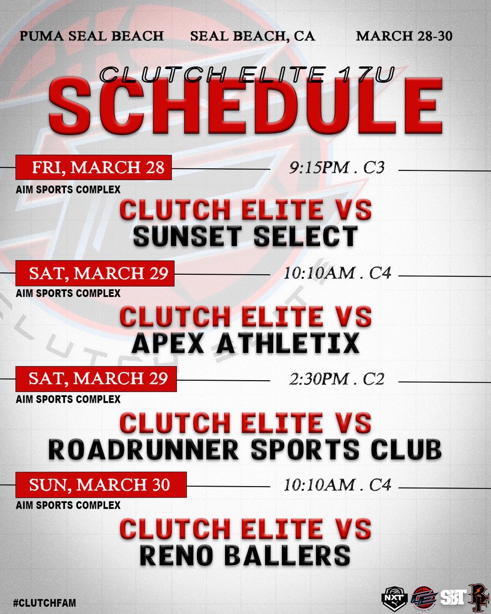Clutch Elite Basketball (@clutchelite20) on Twitter photo Our plans for the weekend 😤
Puma Seal Beach • Session 1
Seal Beach, CA 📍
<a href="/TreySterner5345/">Trey Sterner</a> <a href="/PRO16League/">PRO16/NXTPRO League</a> <a href="/NxtProHoops/">NXTPRO Hoops</a> <a href="/CoachESilva/">Evin Silva</a>
#ClutchFam #ClutchEliteAAU #Pro16League #NXTProHoops Our plans for the weekend 😤
Puma Seal Beach • Session 1
Seal Beach, CA 📍
<a href="/TreySterner5345/">Trey Sterner</a> <a href="/PRO16League/">PRO16/NXTPRO League</a> <a href="/NxtProHoops/">NXTPRO Hoops</a> <a href="/CoachESilva/">Evin Silva</a>
#ClutchFam #ClutchEliteAAU #Pro16League #NXTProHoops