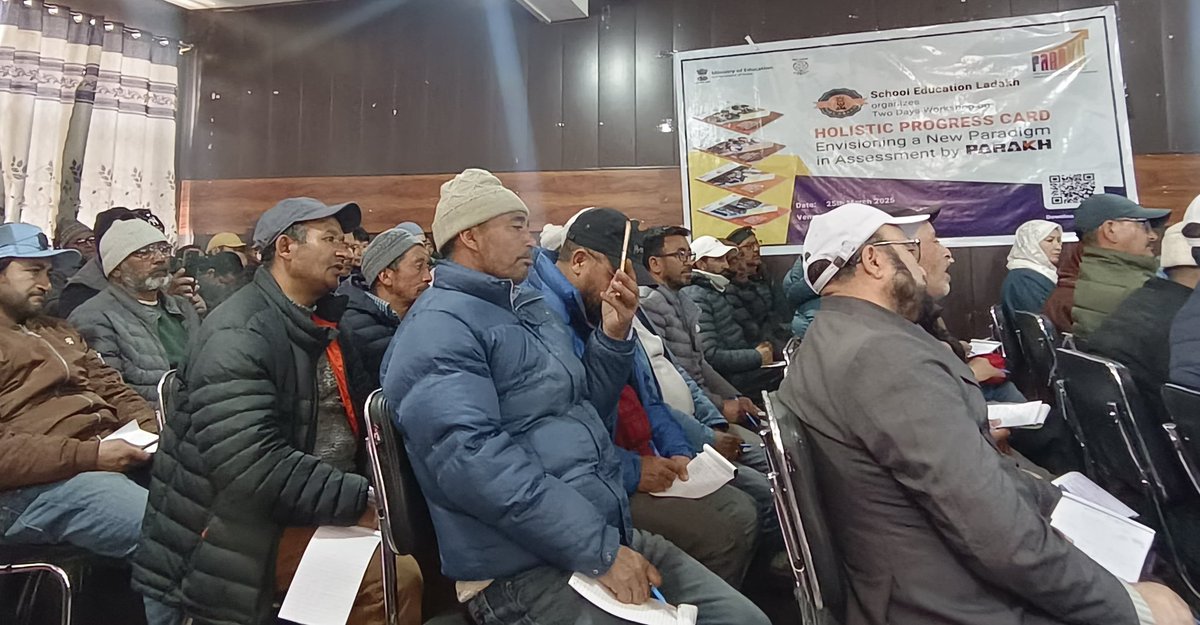 DietKargil's tweet image. @parakh_ncert &amp;amp; @DietKargil collaborated on a workshop for implementing HPC on March 25, 2025, for teachers of #kargilDistrict. Led by Prof @IndraniBhaduri, experts from PARAKH, NCERT shared insights on #NEP2020-aligned assessment reforms &amp;amp; #HolisticProgressCard.
@DIPR_Kargil