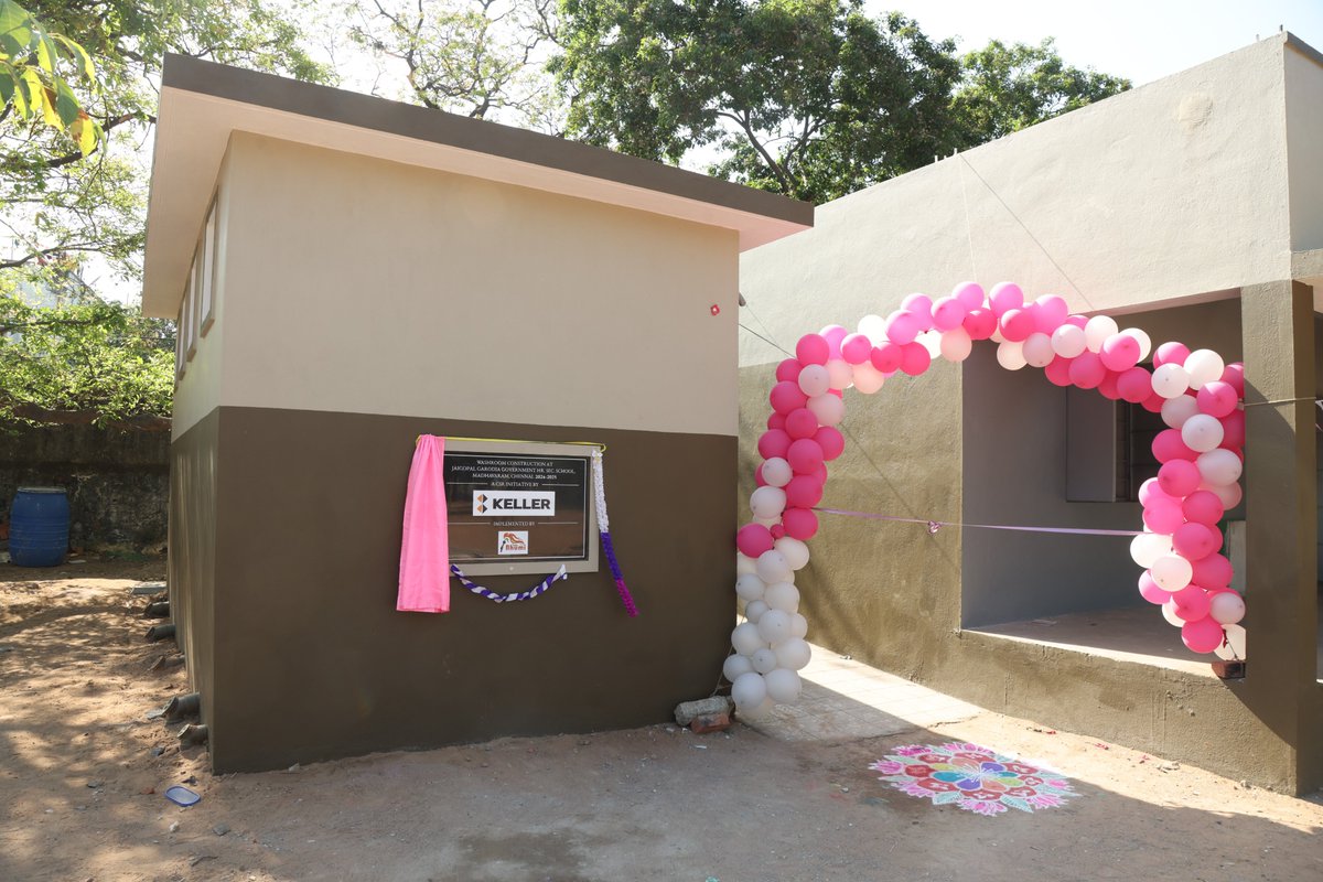 BhumiOrg's tweet image. We are proud to inaugurate upgraded facilities at Jaigopal Garodia Govt. HSS, Madhavaram, Chennai, with Keller, benefiting 400 students!   

✨ Project Highlights: 
4 new toilet units
6 renovated classrooms 
New RO plant for safe drinking water 

#CSR #UNSDG4 #Bhumi