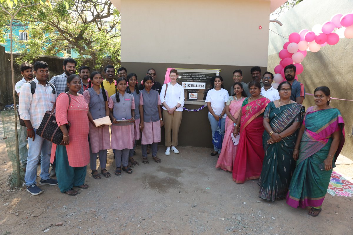 BhumiOrg's tweet image. We are proud to inaugurate upgraded facilities at Jaigopal Garodia Govt. HSS, Madhavaram, Chennai, with Keller, benefiting 400 students!   

✨ Project Highlights: 
4 new toilet units
6 renovated classrooms 
New RO plant for safe drinking water 

#CSR #UNSDG4 #Bhumi
