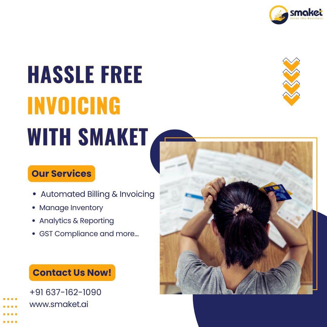 SmaketSolutions's tweet photo. Want your invoicing to be hassle-free?

Say goodbye to manual work and start automating with our #BillingApplication today.

Try it now: https://t.co/Bcox5mmeej

#Business #Invoicing #SmartBilling #Accounting #Technology #Software #Free #App #Billing #Innovation https://t.co/UO2HSqrFHG