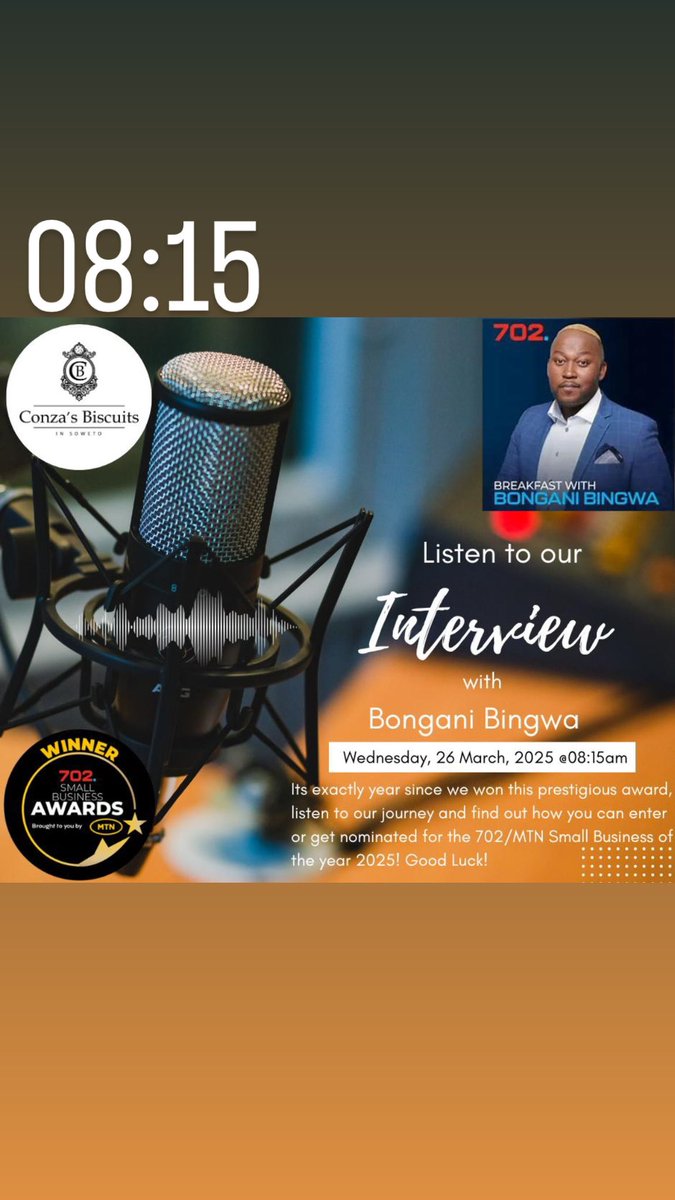 ConzasIn's tweet photo. 08:15 with Bongani Bingwa
@Radio702 https://t.co/jSjwuzSTVv