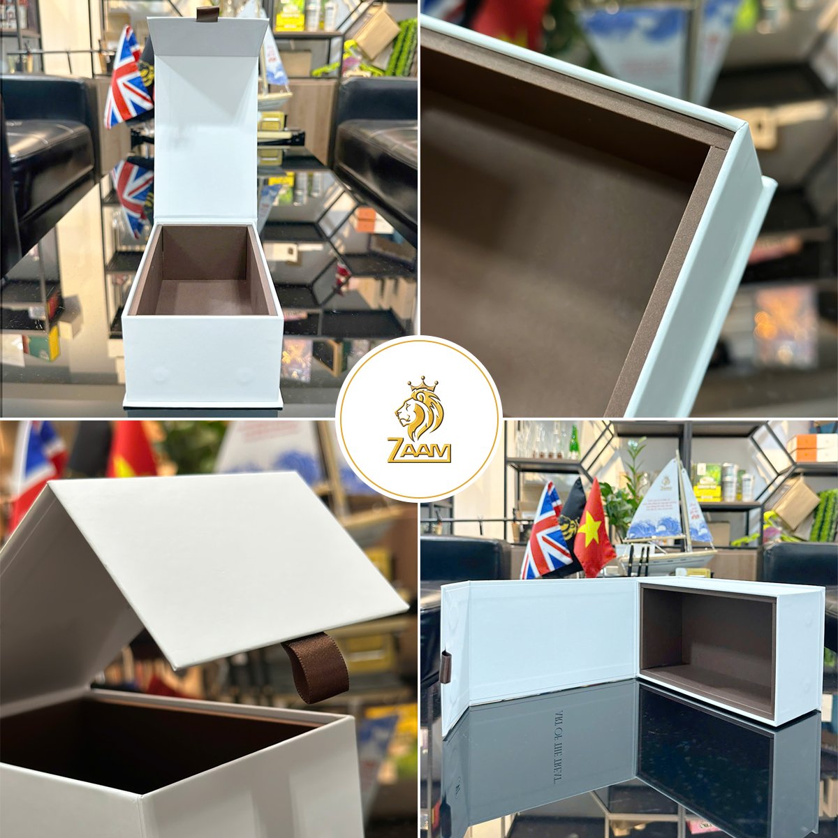 After careful research, we collaborated with our partner to select high-quality art paper, combined with classic symmetrical patterns, crafting packaging that exudes both sophistication and refinement.

#zaam #brandidentity #ElevateYourBrand  #custombox #luxurybox #rigidbox