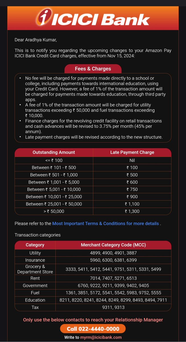 aradhya_kumar's tweet photo. @ICICIBank_Care Here's a screenshot of the email.

Note - Your customer care number (1800 1080) is absolutely useless because your AI doesn't understand half the things and there is no option to talk to a human. https://t.co/0X12DqnYs3