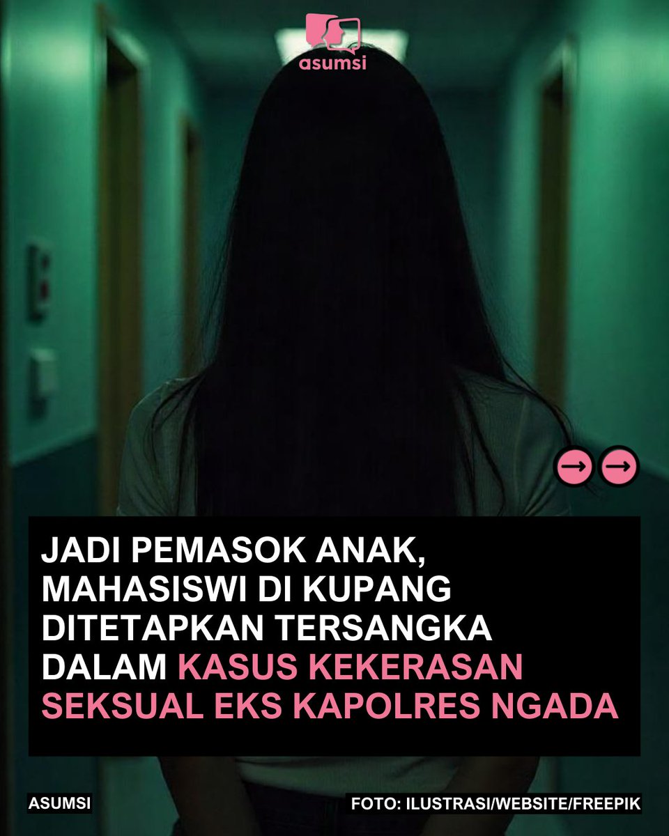 asumsico's tweet image. Seorang mahasiswi di Kupang ditetepkan sebagai tersangka dalam kasus kekerasan seksual eks Kapolres Ngada AKBP Fajar. Mahasiswi tersebut adalah orang yang memasok anak di bawah umur yang menjadi korban kekerasan seksual AKBP Fajar.
#Kekerasan #KapolresNgada #Kupang #NTT #Asumsico