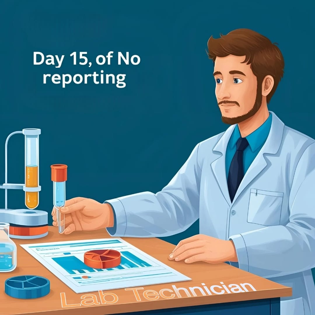 Day 15 No Reporting 
લેબોરેટરી ટેક્નિશિયનને 1992 ઠરાવ અંતર્ગત થયેલ અન્યાયનું નિરાકરણ કરો.
#Guj_Gov_Laboratory_tech_strike 
<a href="/MoHFW_GUJARAT/">Ministry of Health</a> 
<a href="/RonakABPAsmita/">Ronak patel</a> 
<a href="/Bhupendrapbjp/">Bhupendra Patel</a> 
<a href="/CMOGuj/">CMO Gujarat</a> 
<a href="/irushikeshpatel/">Rushikesh Patel</a> 
<a href="/KanuDesai180/">Kanu Desai</a> 
<a href="/tv9gujarati/">Tv9 Gujarati</a> 
<a href="/VtvGujarati/">VTV Gujarati News and Beyond</a>