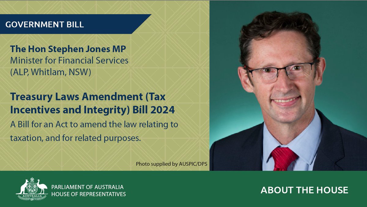 🚨*Bill Alert*🚨

The House has passed the Treasury Laws Amendment (Tax Incentives and Integrity) Bill 2024. 

The bill will now be transmitted to the Senate.

To find out more, visit: bit.ly/3RiSK2b.